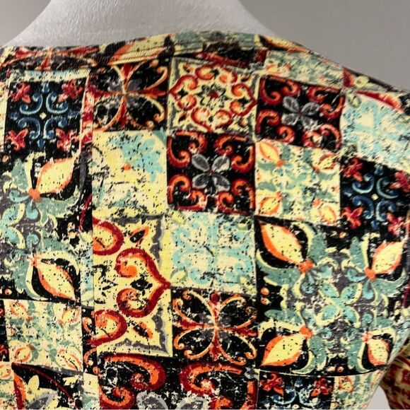 LuLaRoe Carly Floral paisley Patterned short sleeve a-line Dress size XXS - Picture 7 of 12